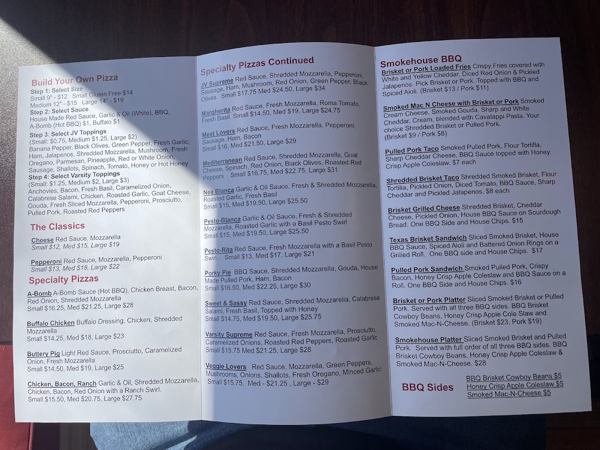Menu Naples Wood Fired Pizza & Smokehouse Bbq-1