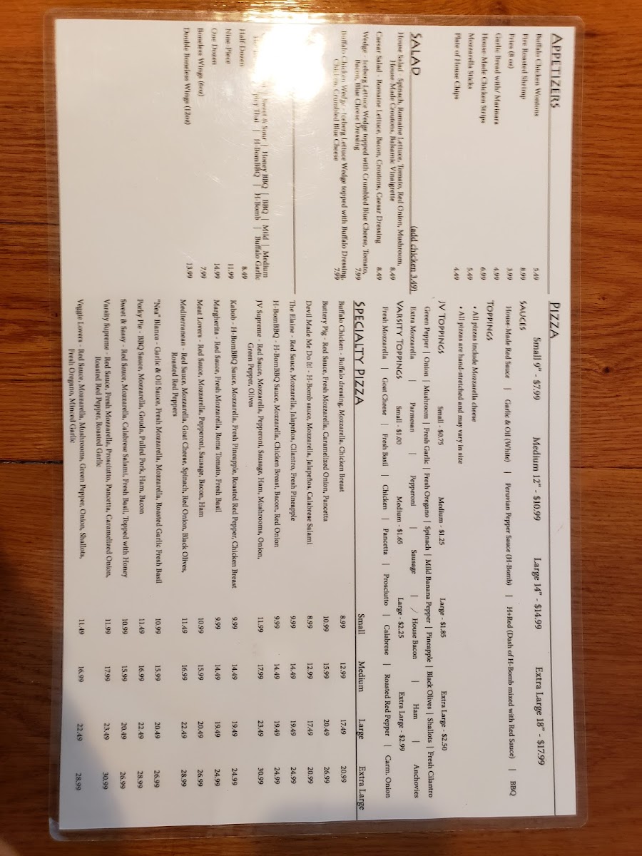 Menu Naples Wood Fired Pizza & Smokehouse Bbq-4