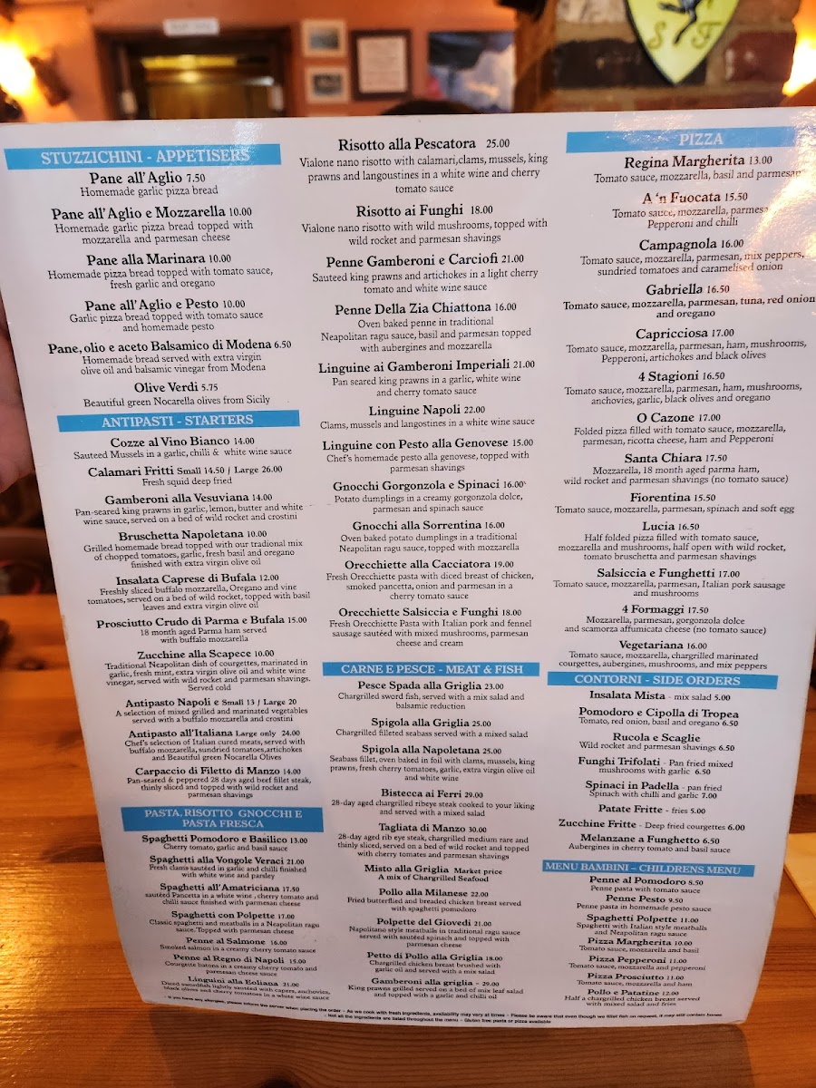 Menu Napoli E-1