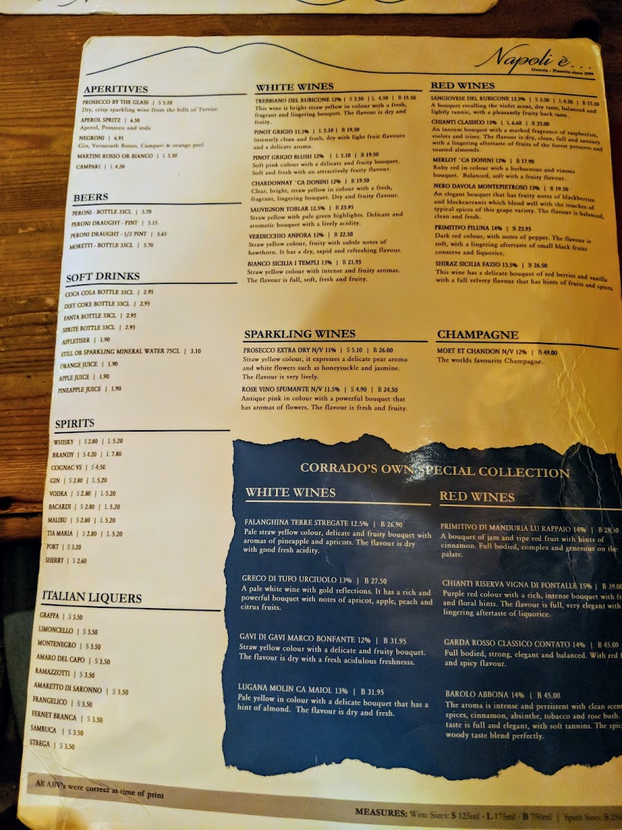 Menu Napoli E-7
