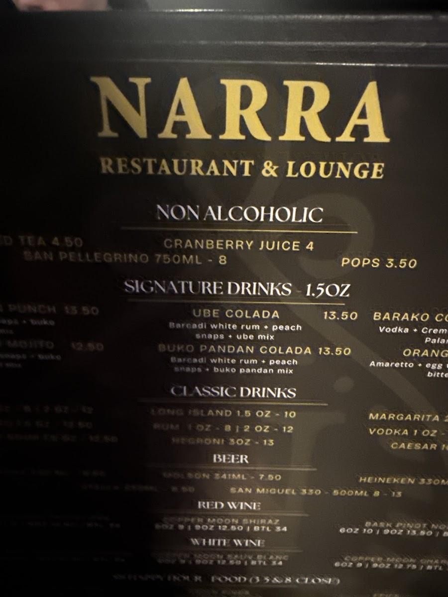 Menu Narra Restaurant & Lounge-7