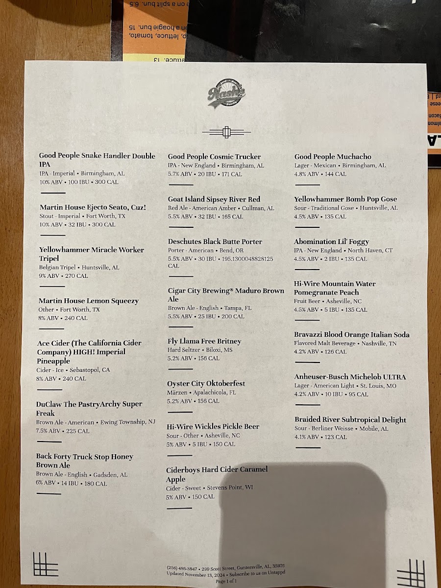 Menu Nash's-6