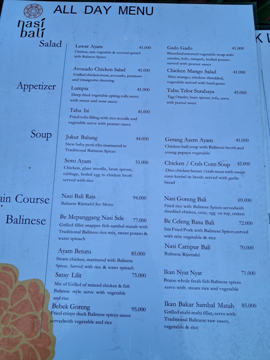 Menu Nasi Bali Restaurant Legian-8
