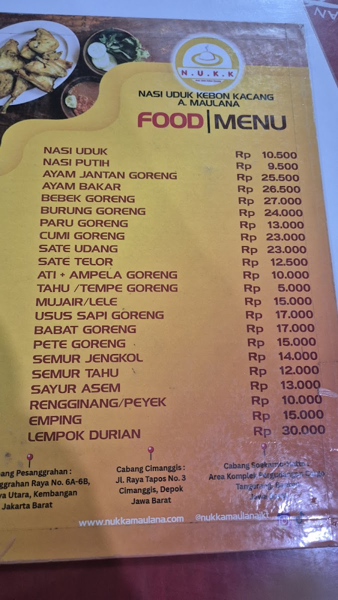 Menu Nasi Uduk Kebon Kacang A. Maulana-4
