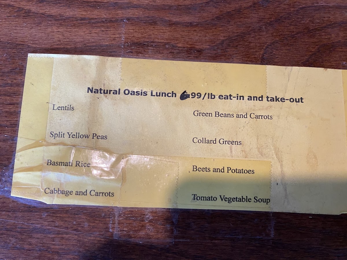 Menu Natural Oasis-1