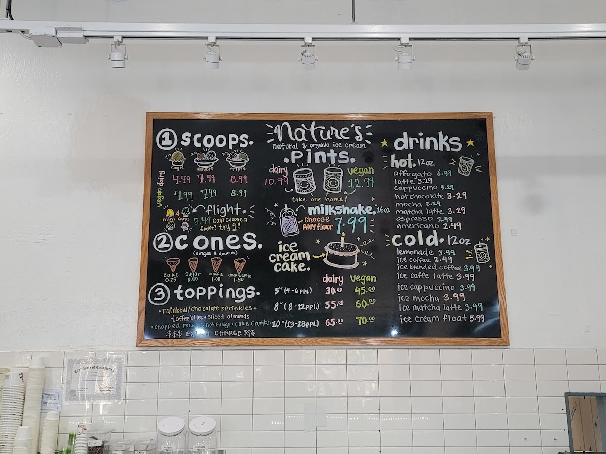 Menu Nature’S Organic Ice Cream - Fremont-7