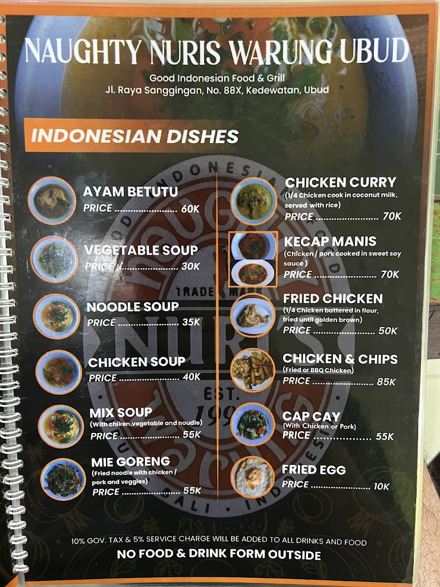Menu Naughty Nuri's Ubud-9