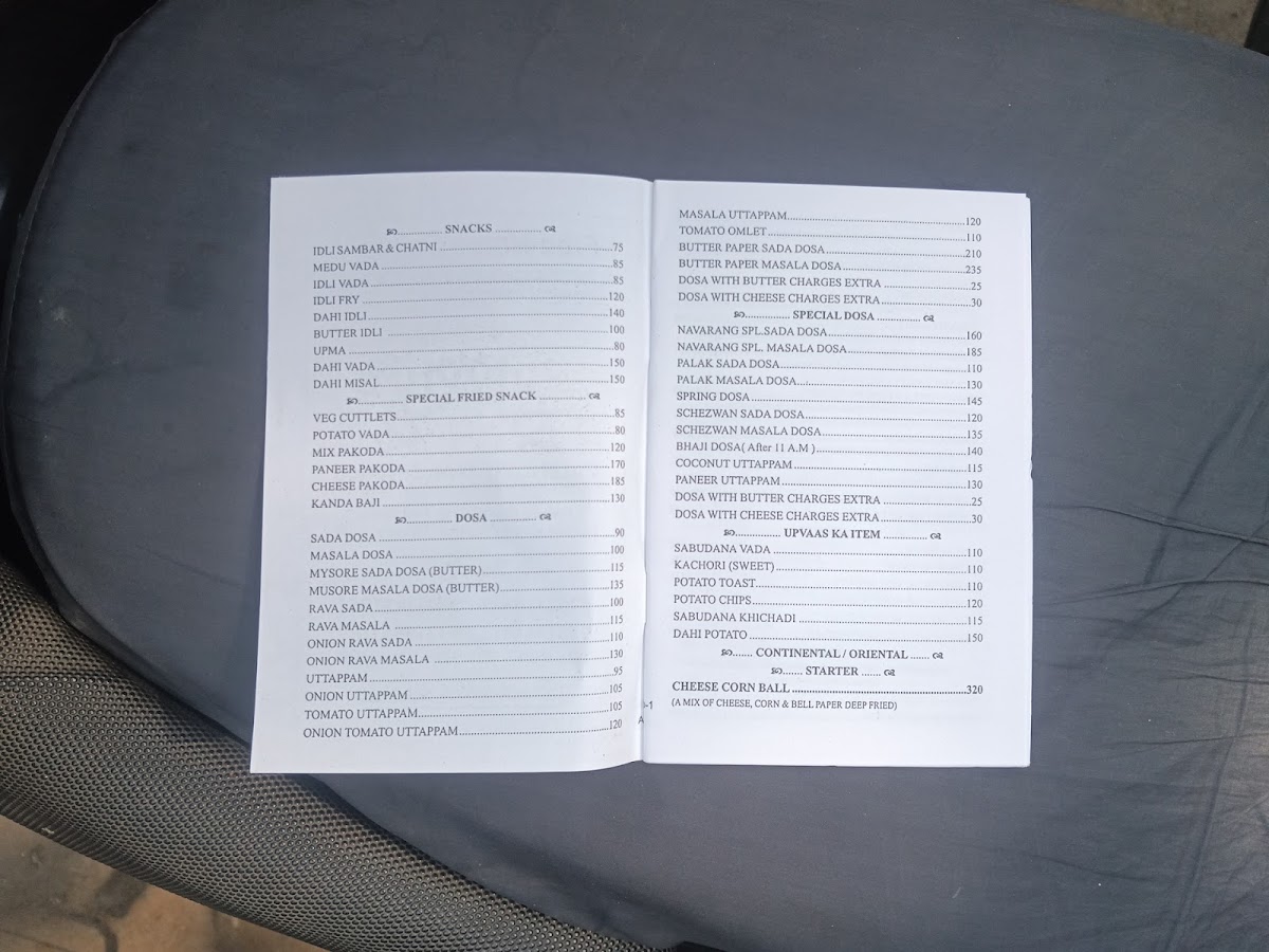 Menu Navarang Veg. Restaurant-1