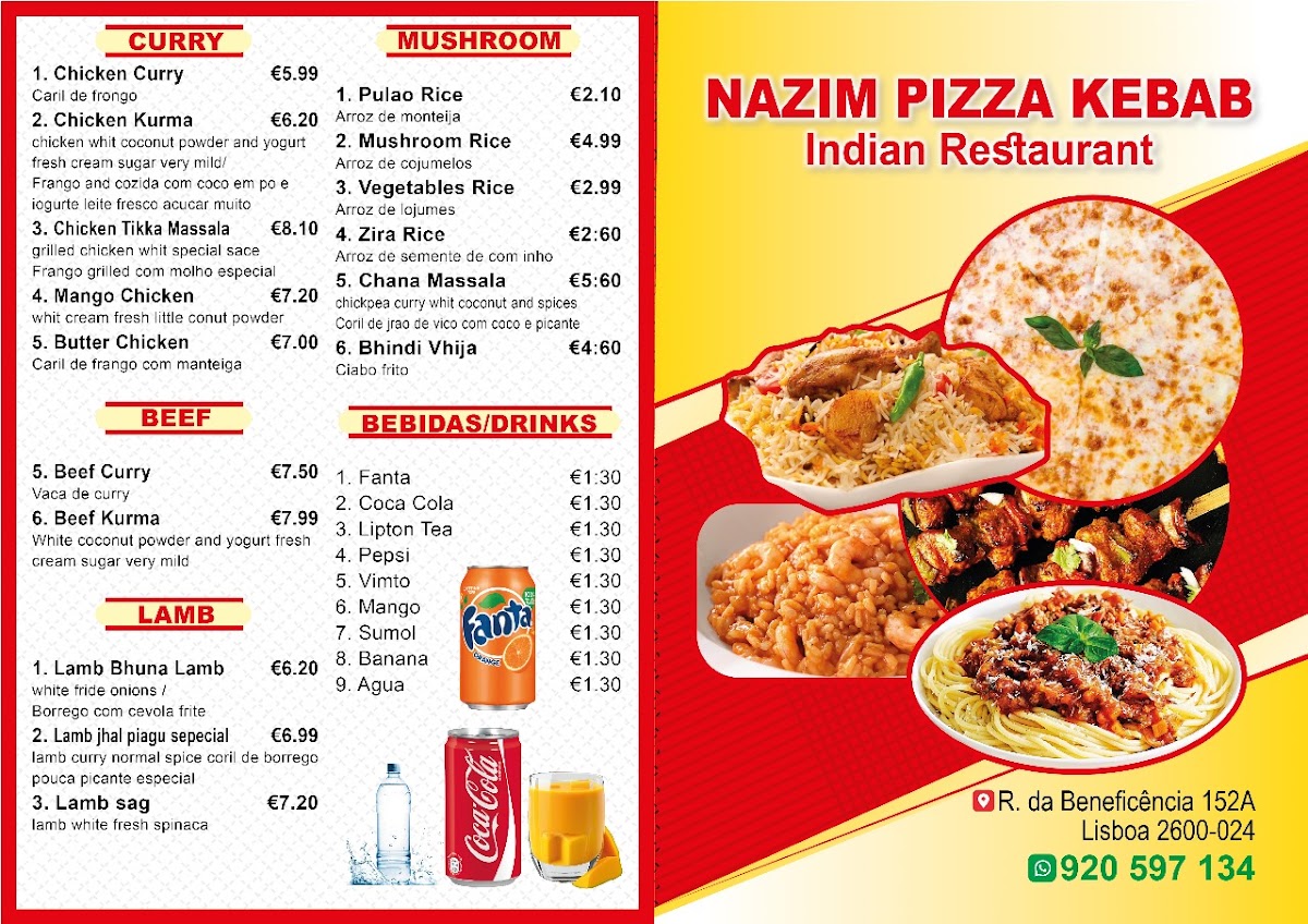 Menu Nazim Pizza Kebab Indian Restaurant Halal Food-2