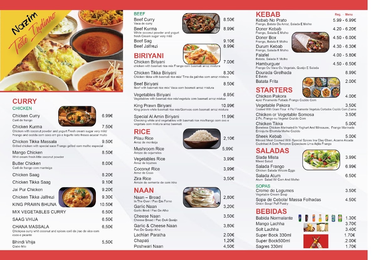 Menu Nazim Pizza Kebab Indian Restaurant Halal Food-3