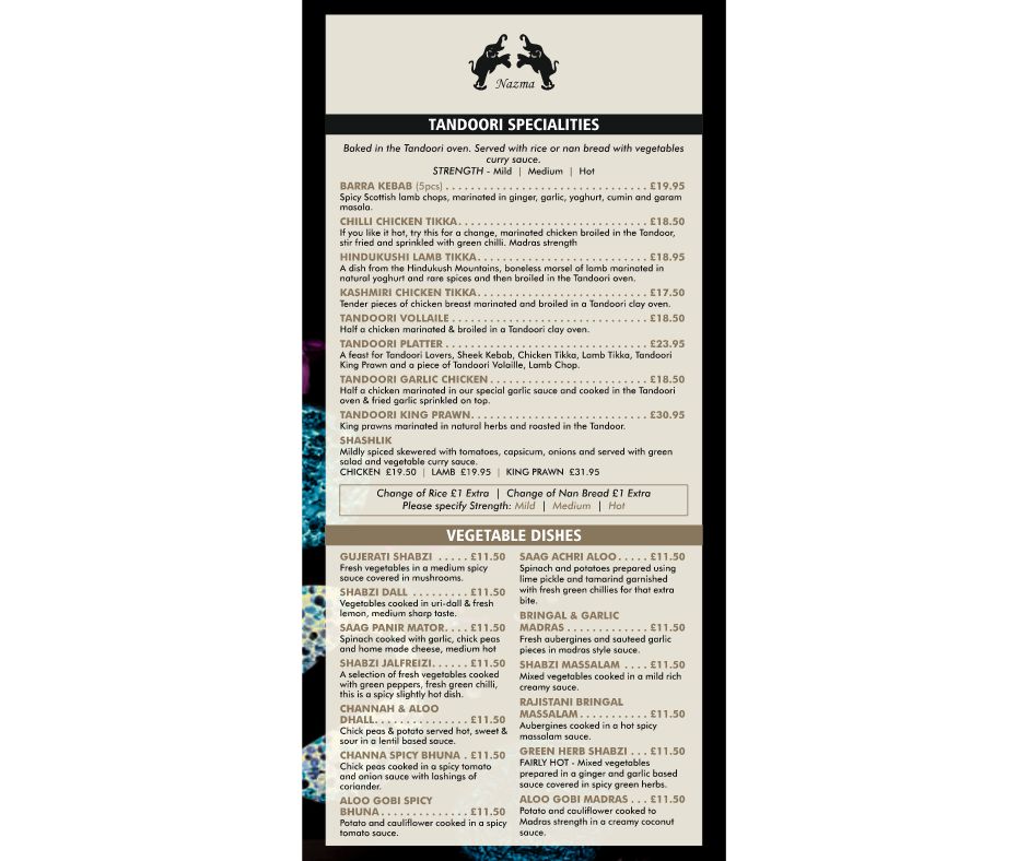 Menu Nazma Tandoori Restaurant-1