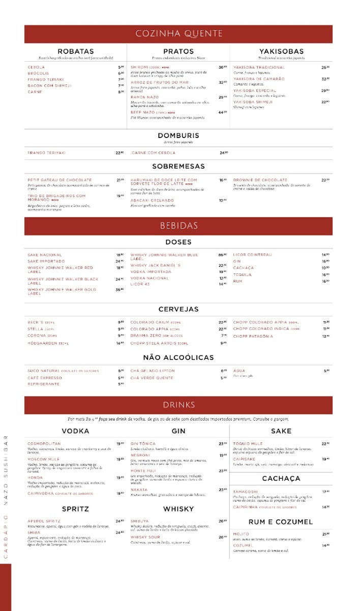 Menu Nazo Japanese Food - Asa Norte-2