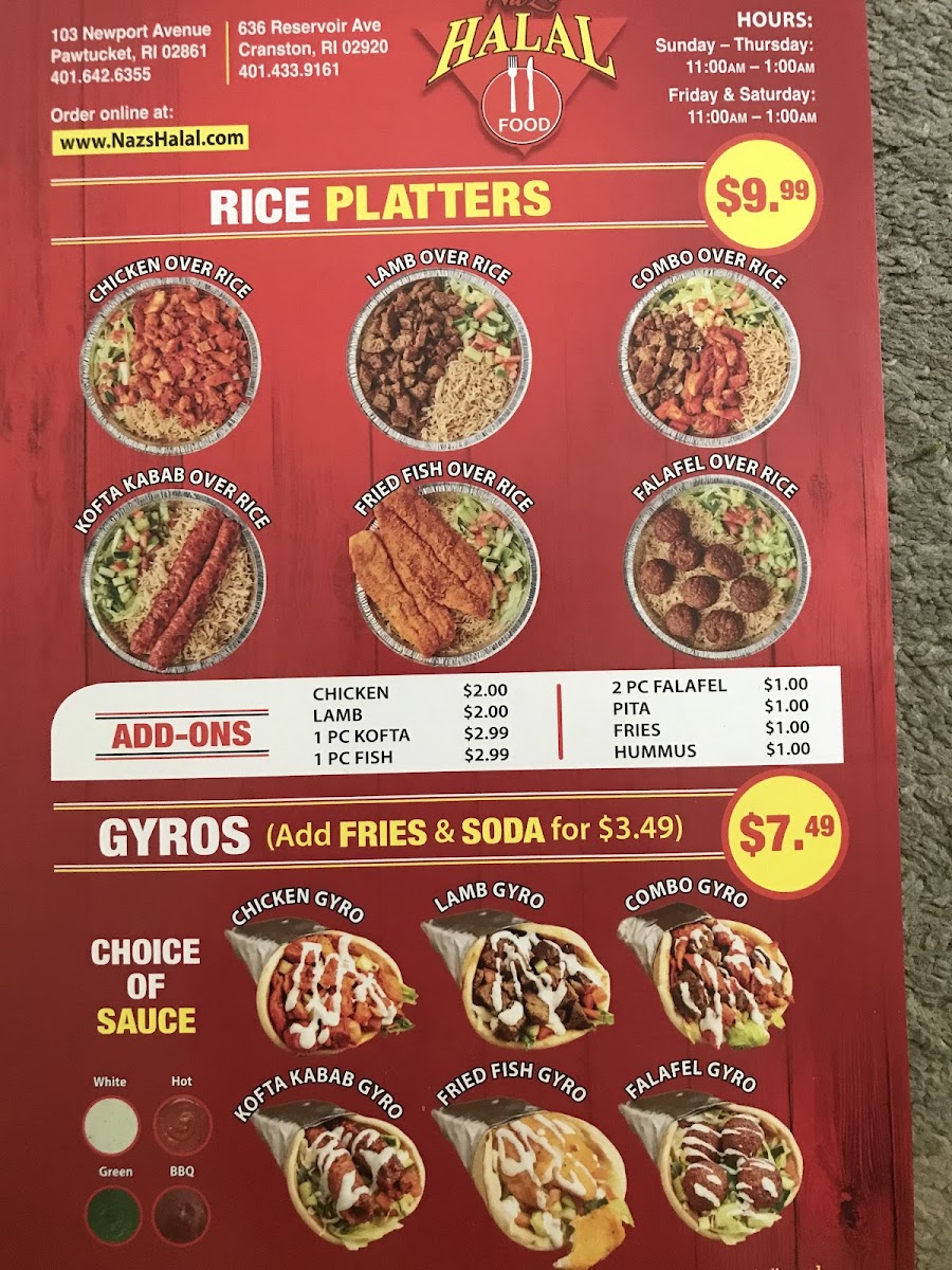 Menu Naz's Halal Food - Pawtucket-7