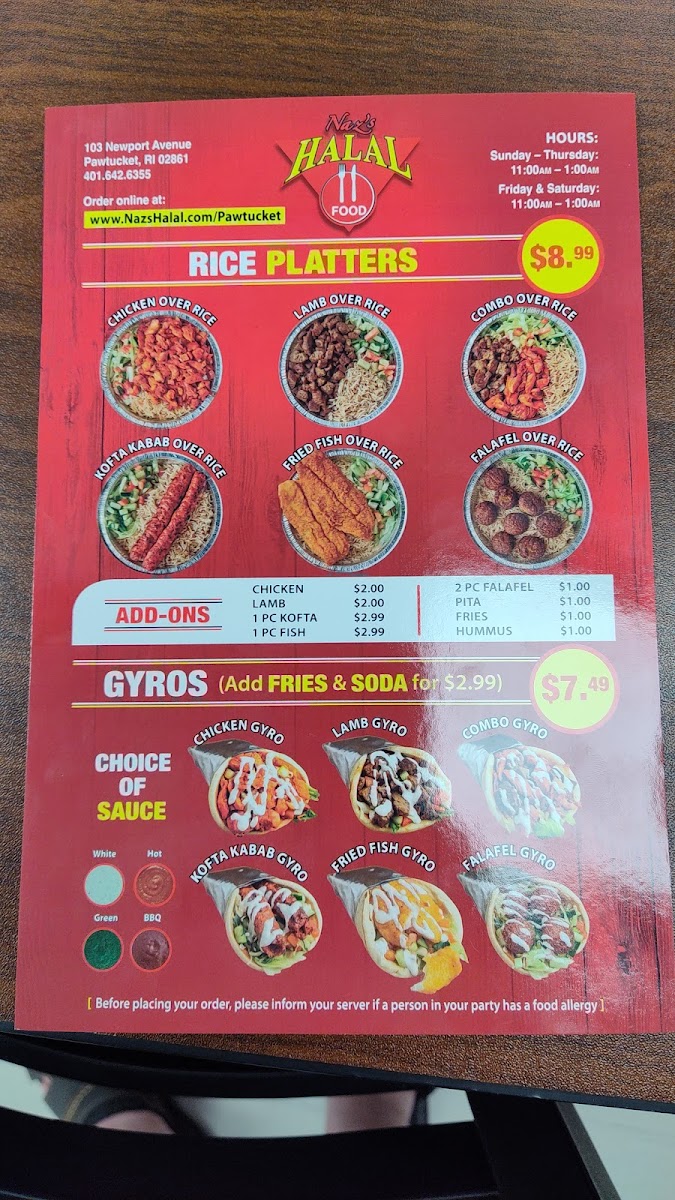 Menu Naz's Halal Food - Pawtucket-9