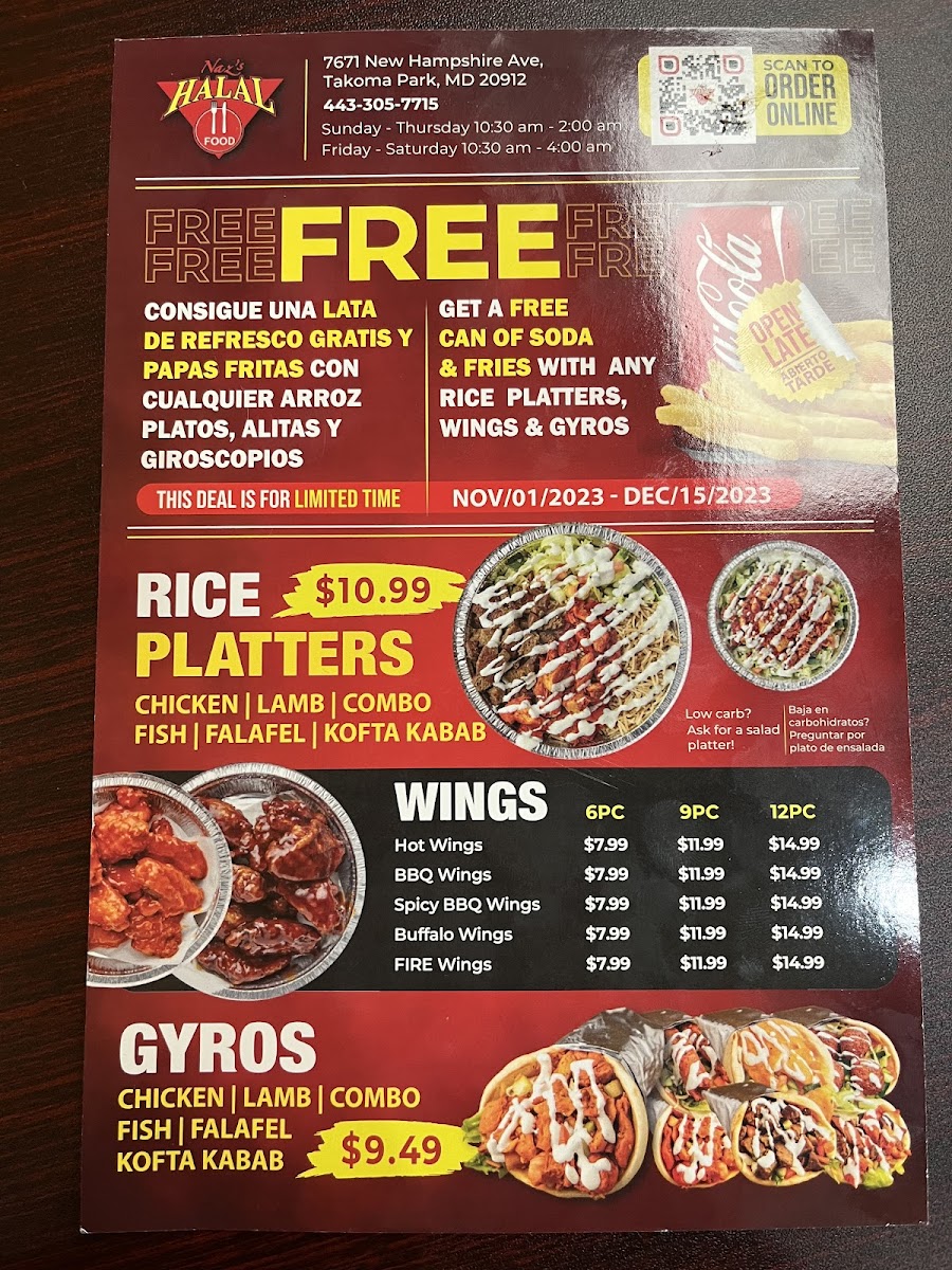Menu Naz’S Halal Food - Takoma Park-2