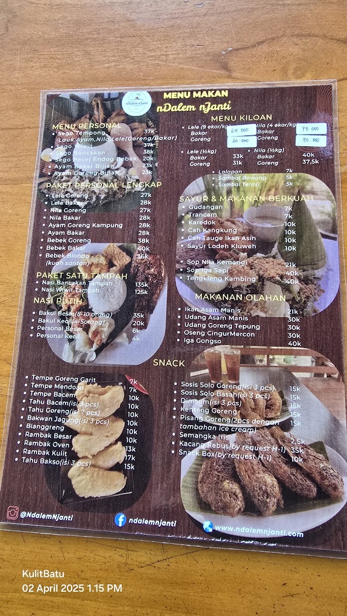 Menu Ndalem Njanti Garden Resto-1