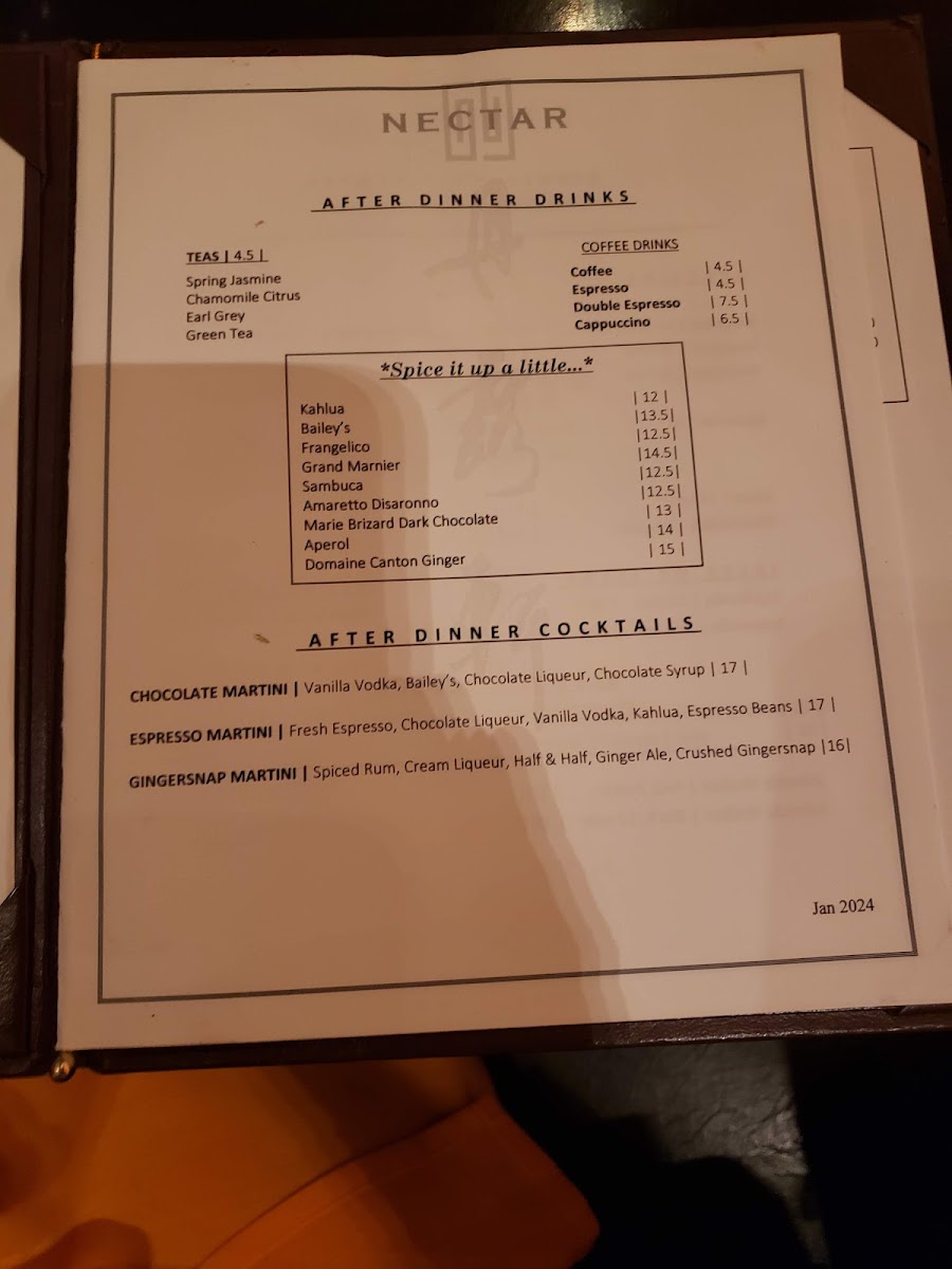 Menu Nectar Restaurant & Lounge-4