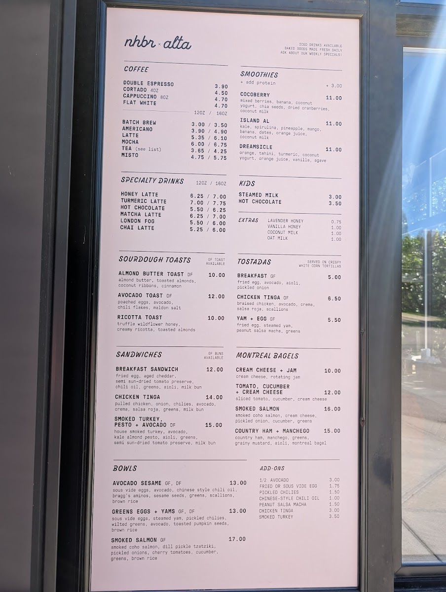 Menu Neighbour Coffee - Altadore-1