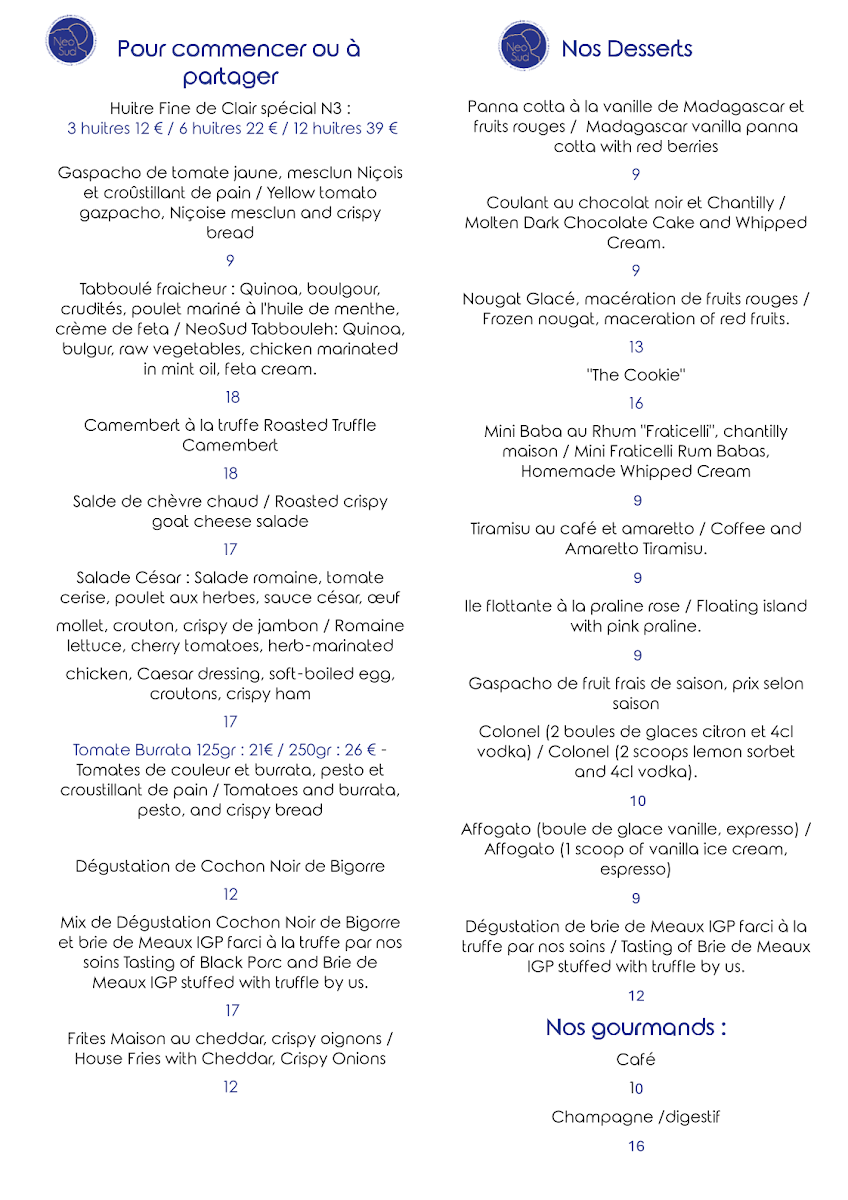 Menu Neosud-5