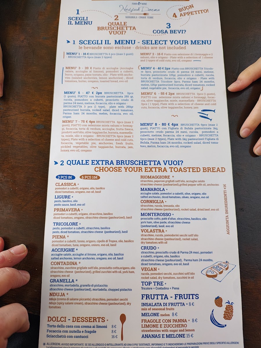 Menu Nessun Dorma-1