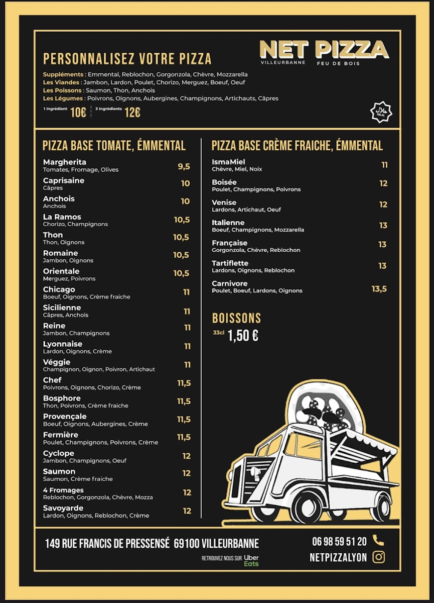 Menu Net Pizza Lyon-1