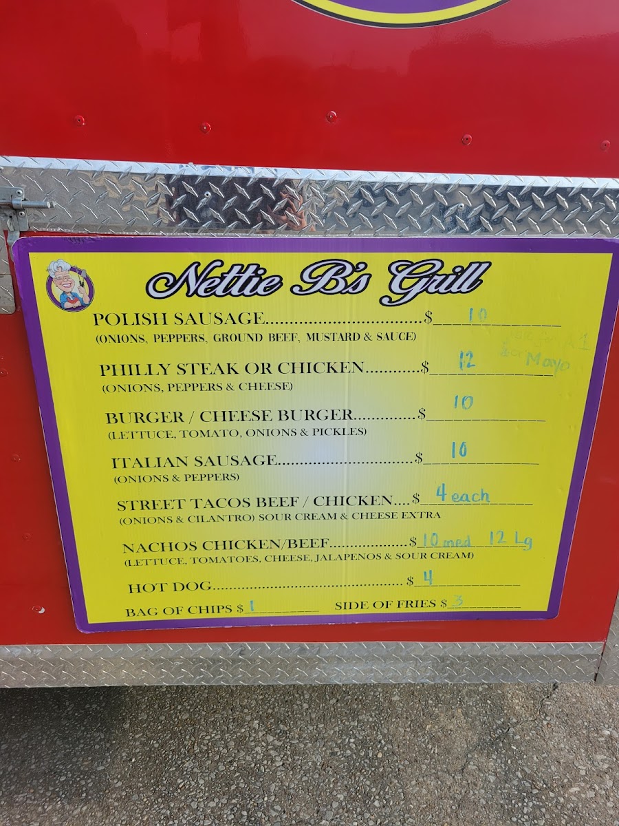 Menu Nettie B's Grill-2
