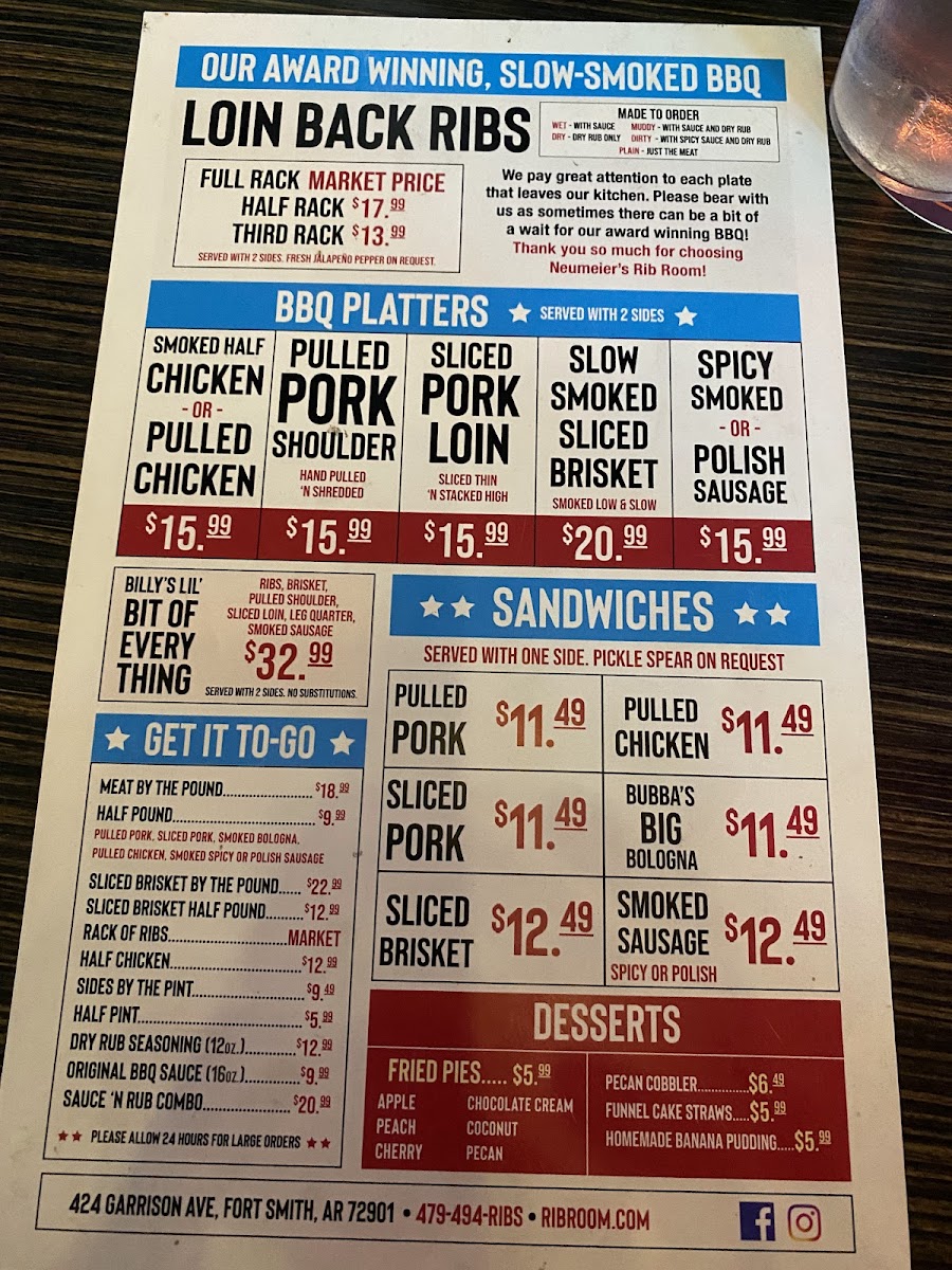 Menu Neumeier's Rib Room-3