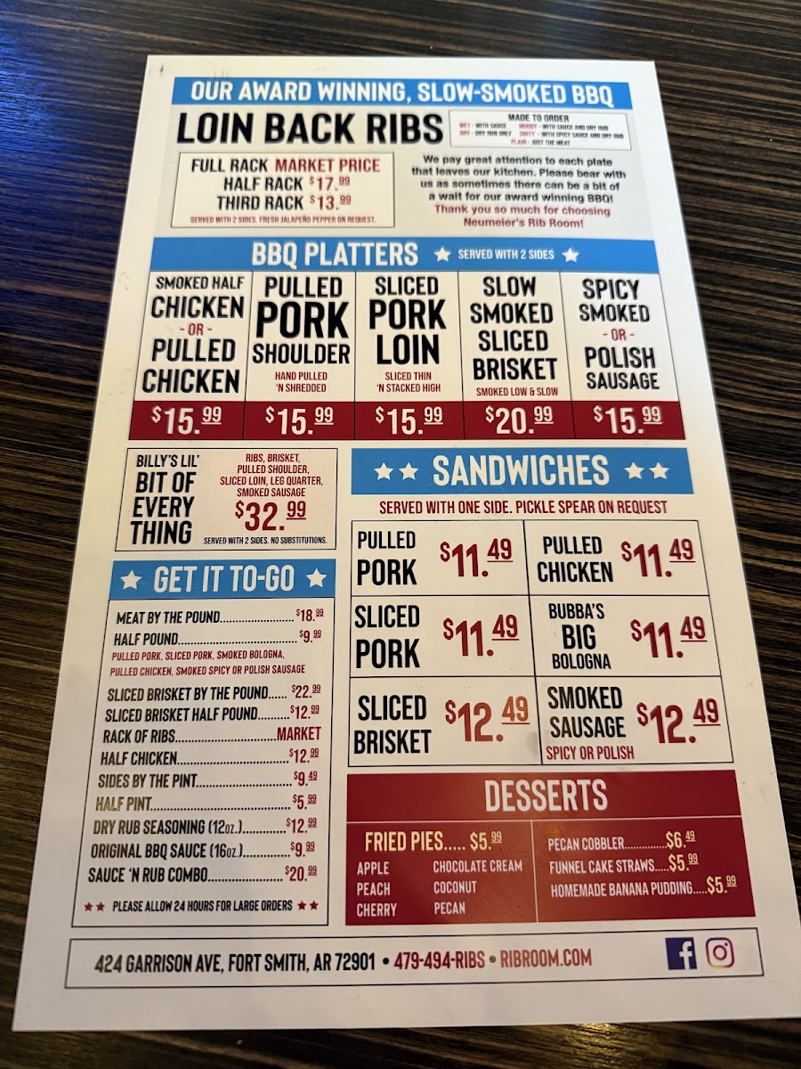 Menu Neumeier's Rib Room-4