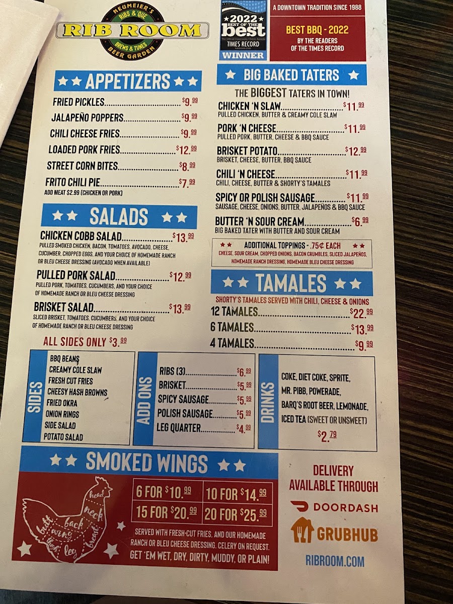 Menu Neumeier's Rib Room-5