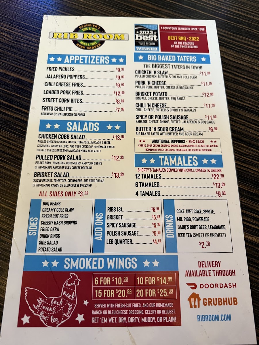 Menu Neumeier's Rib Room-6