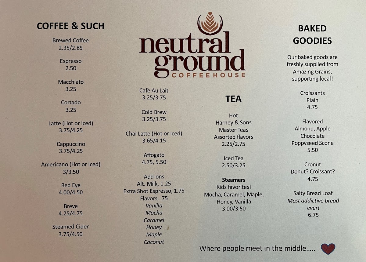 Menu Neutral Ground Coffeehouse - Pittsford-2