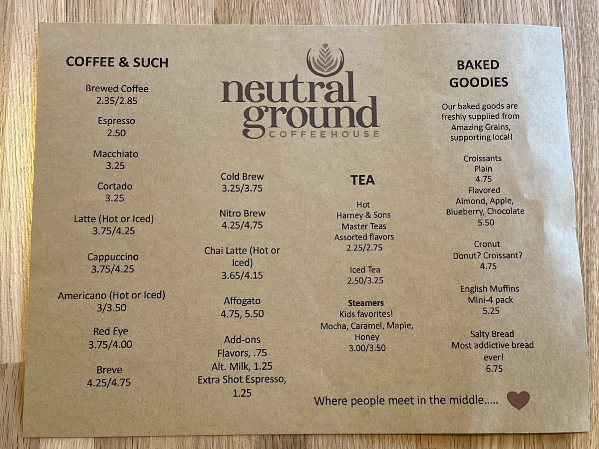 Menu Neutral Ground Coffeehouse - Pittsford-5