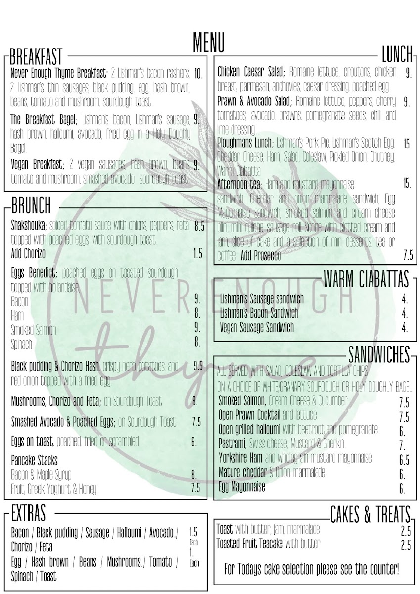 Menu Never Enough Thyme-1