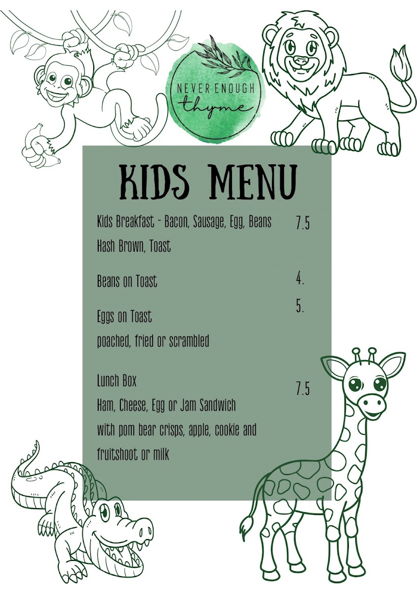 Menu Never Enough Thyme-2