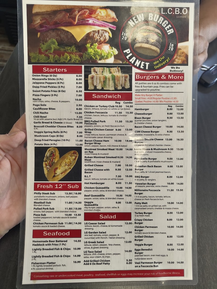 Menu New Burger Planet Inc.-7