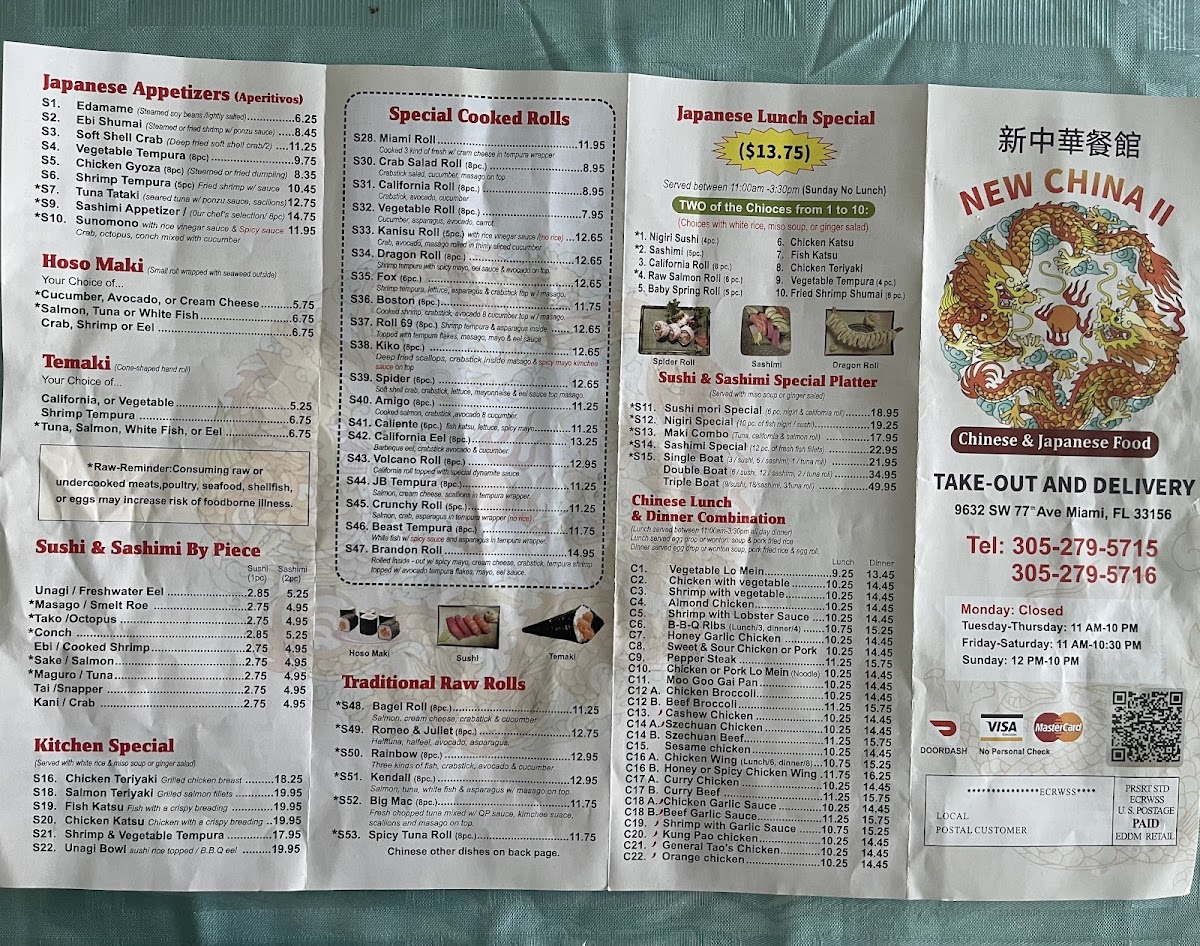 Menu New China Ii-2