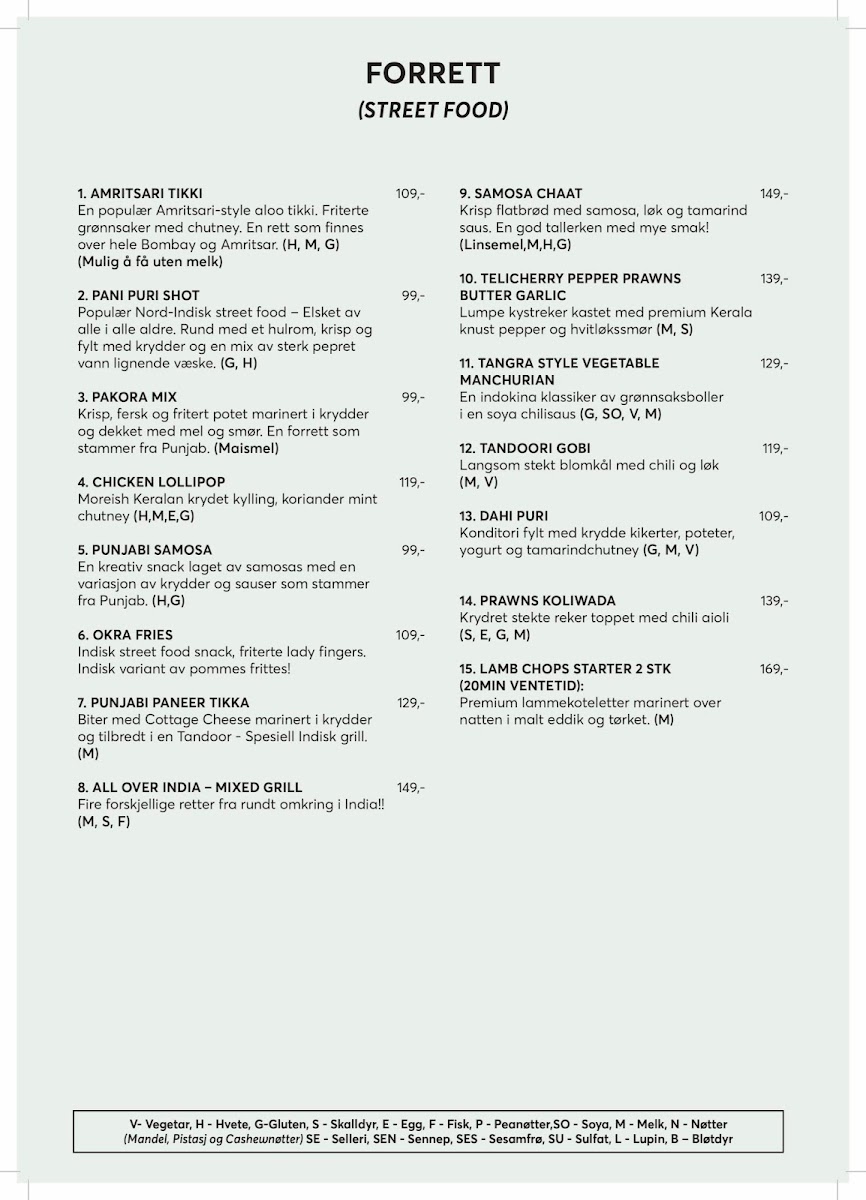 Menu New Delhi-7