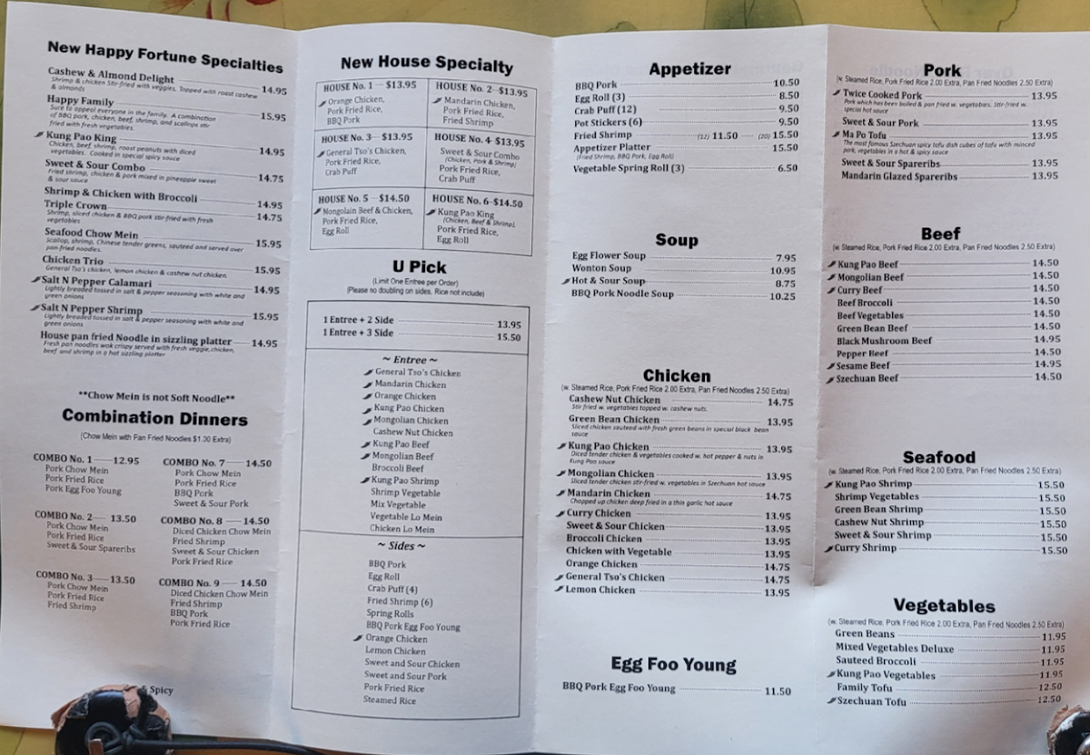 Menu New Happy Fortune | Chinese Restaurant-10