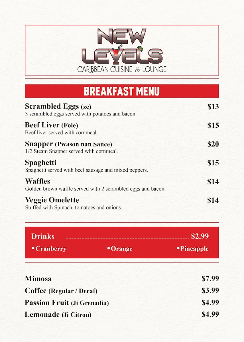Menu New Level's Bar & Grill-1