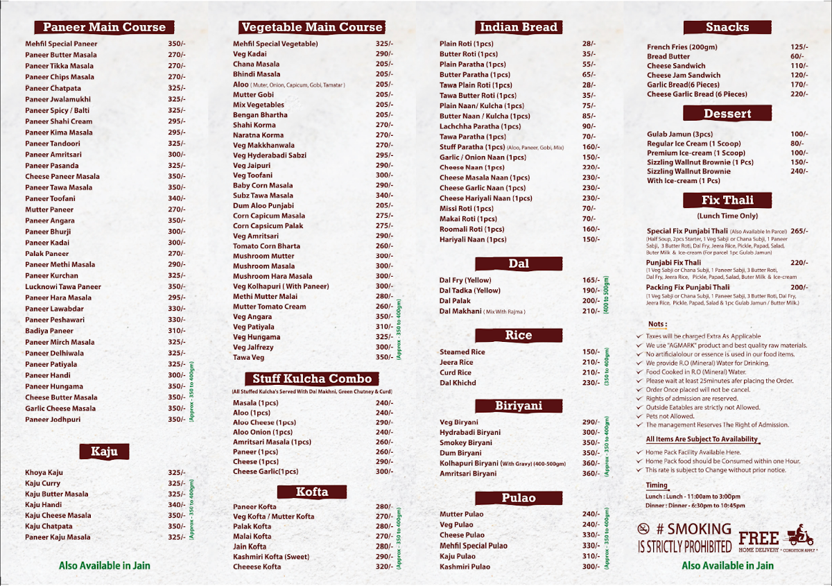 Menu New Mehfil Multicuisine Restaurant-1