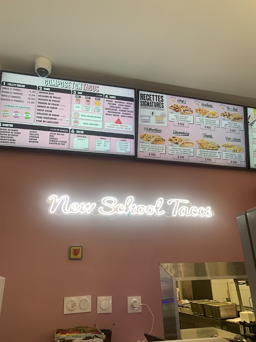 Menu New School Tacos - Marseille-3