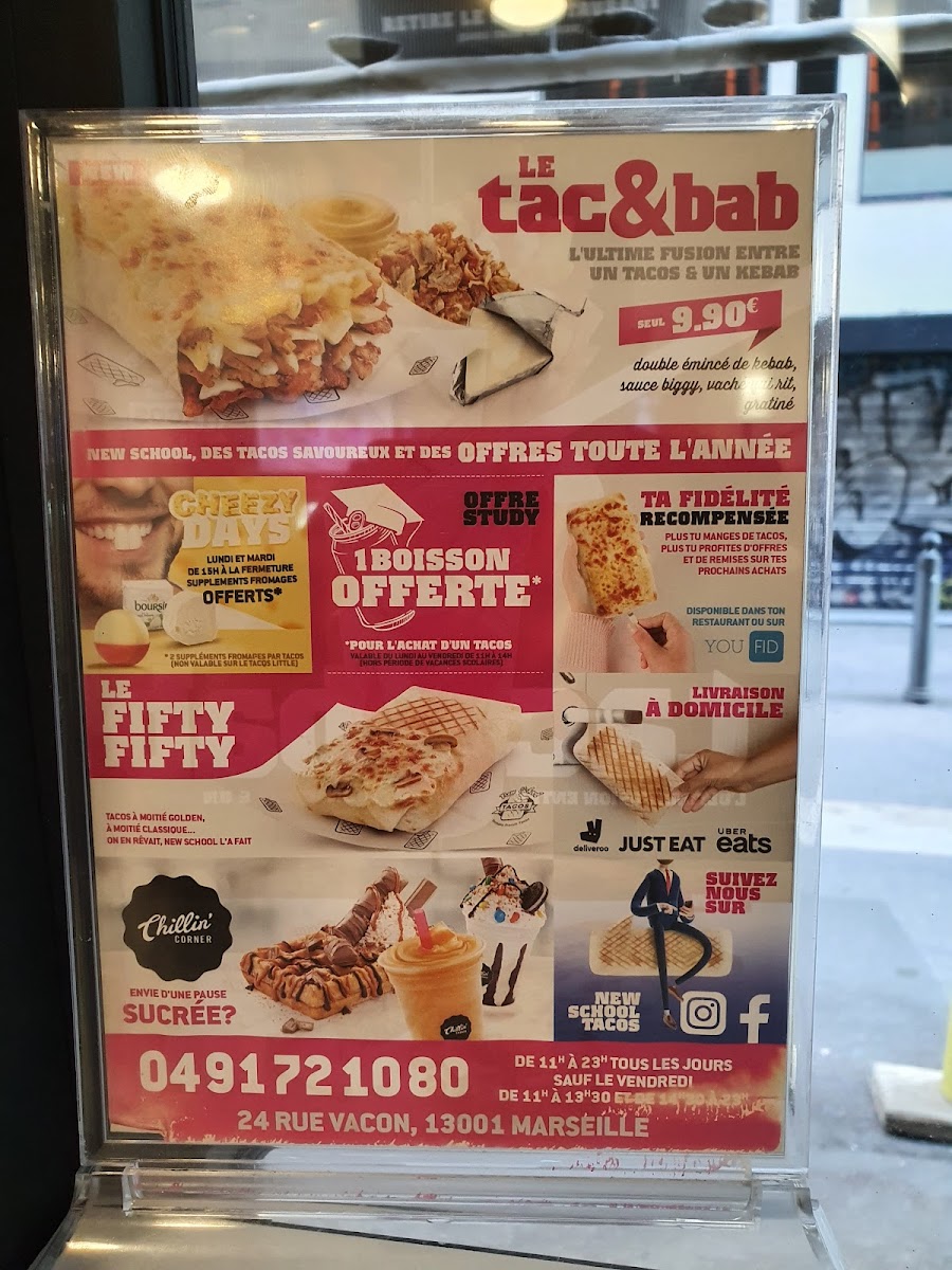 Menu New School Tacos - Marseille-5