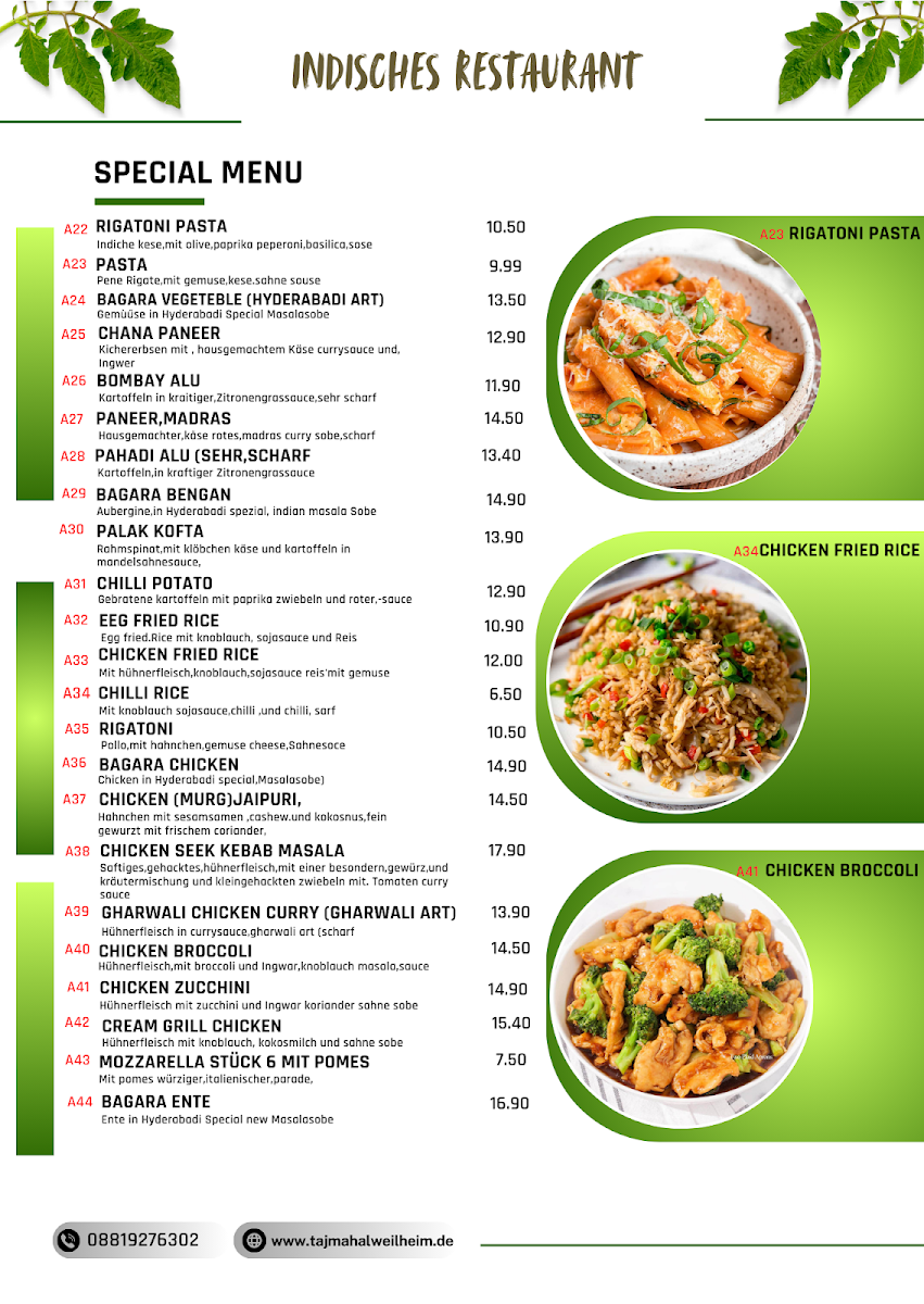 Menu New Taj Mahal Indisches Restaurant-10