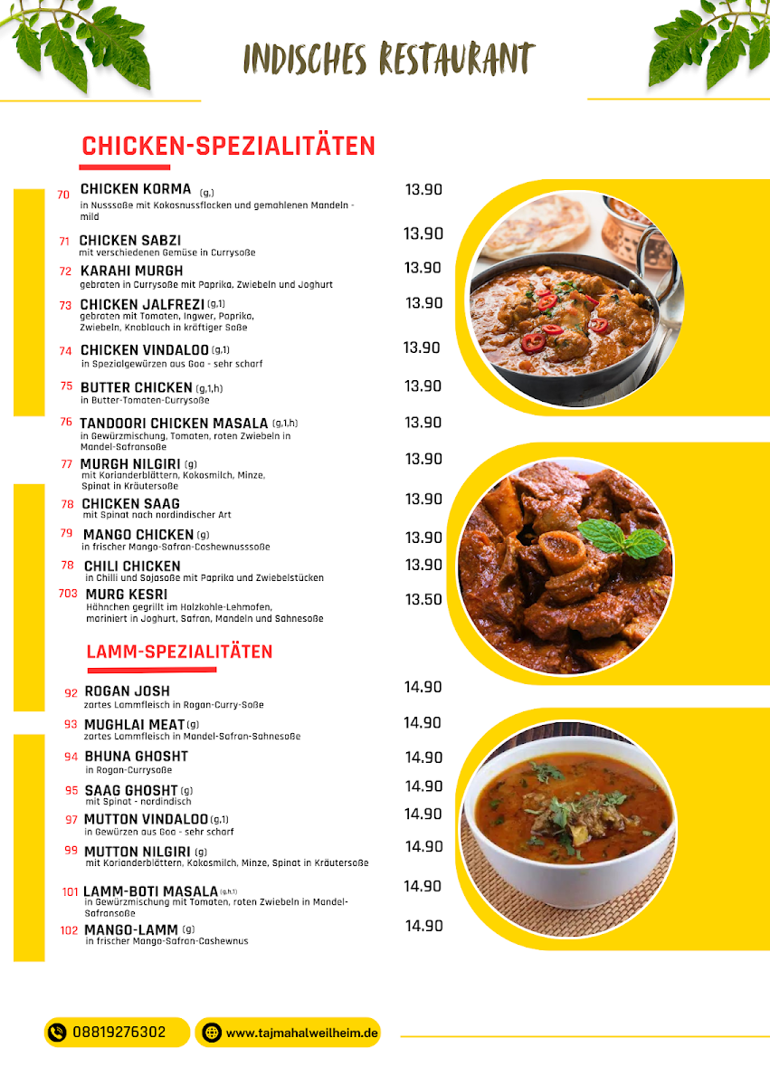 Menu New Taj Mahal Indisches Restaurant-2