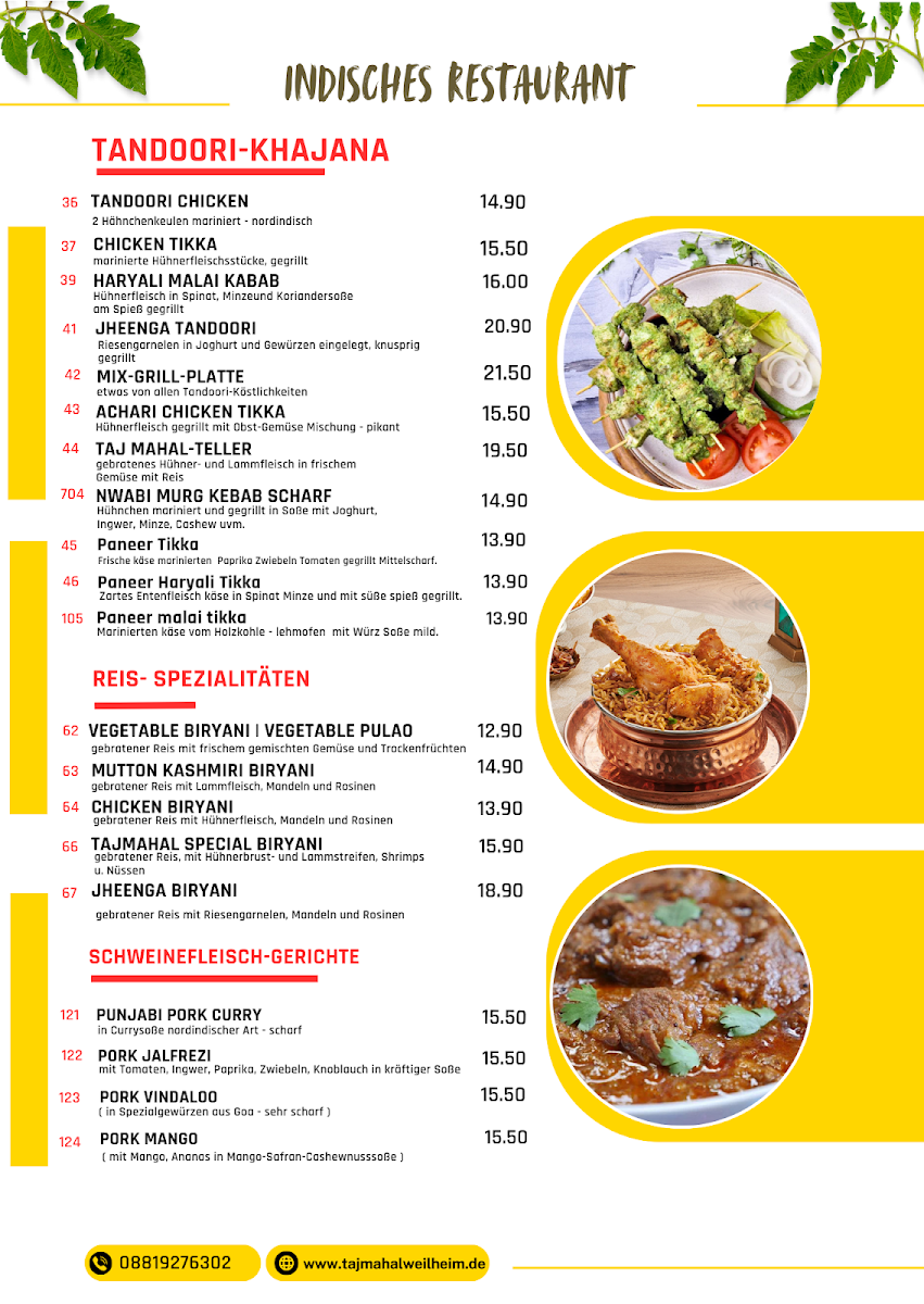 Menu New Taj Mahal Indisches Restaurant-5