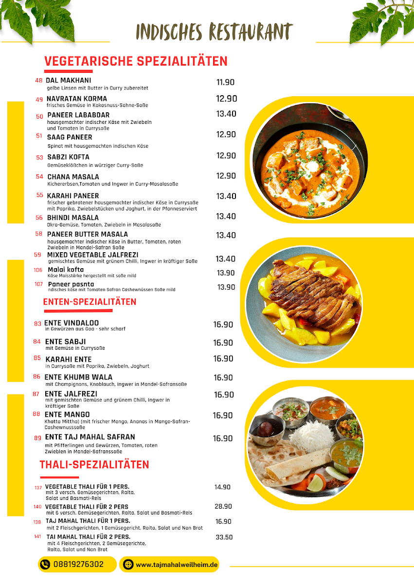 Menu New Taj Mahal Indisches Restaurant-7