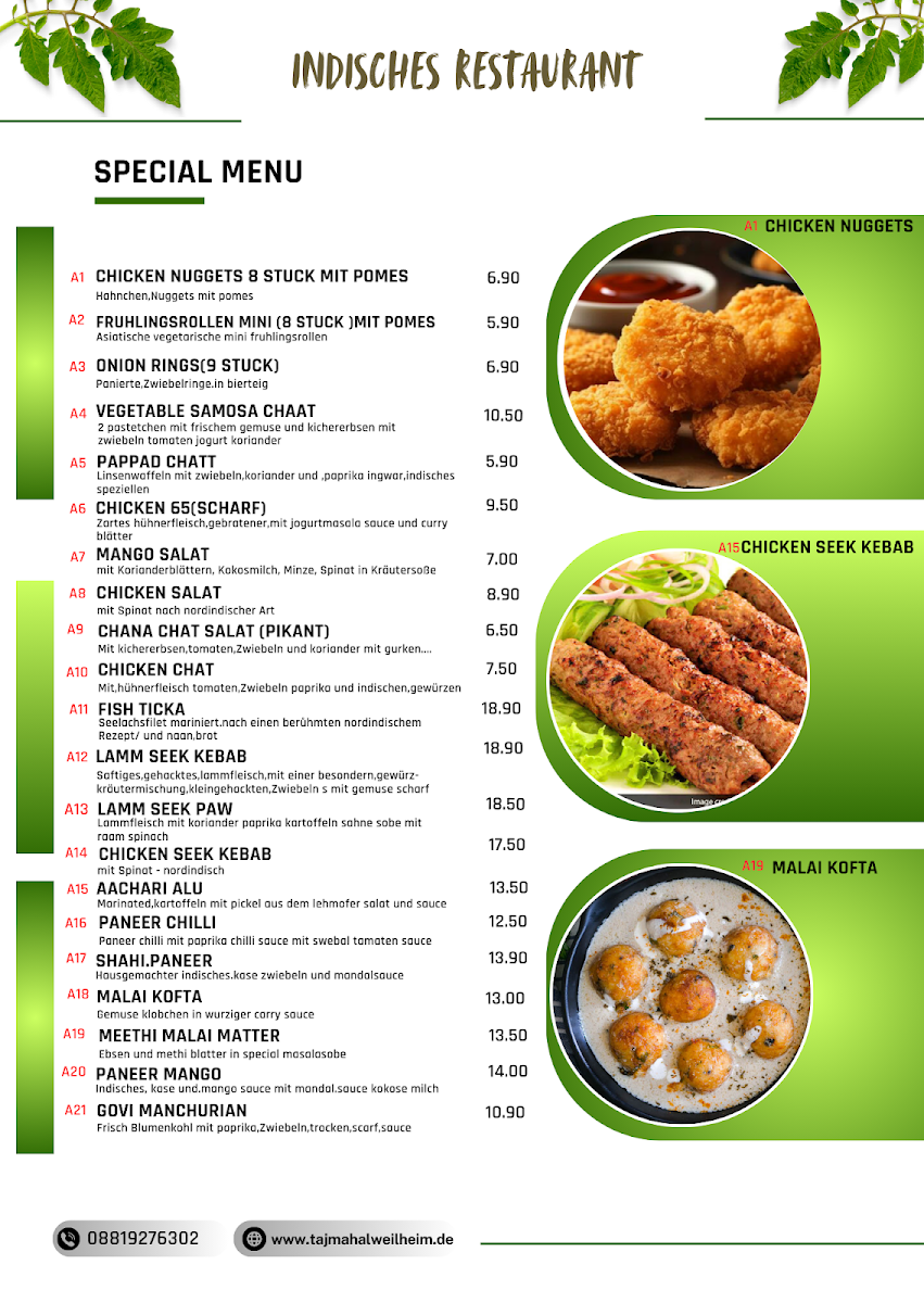 Menu New Taj Mahal Indisches Restaurant-9