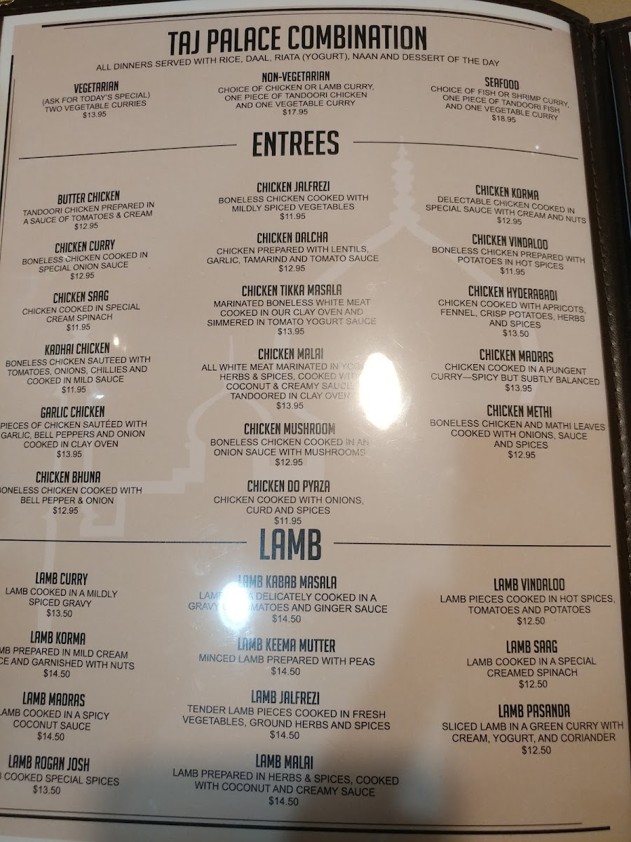 Menu New Taj Palace Indian Restaurant Bakersfield-4
