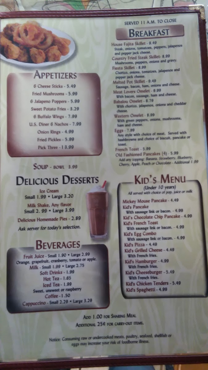 Menu New U.s. 6 Diner-4