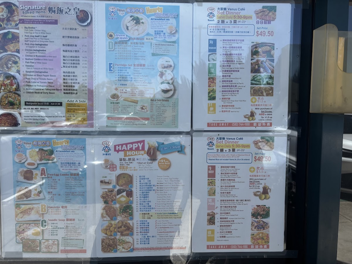 Menu New Venus Hk Cafe Newark-2
